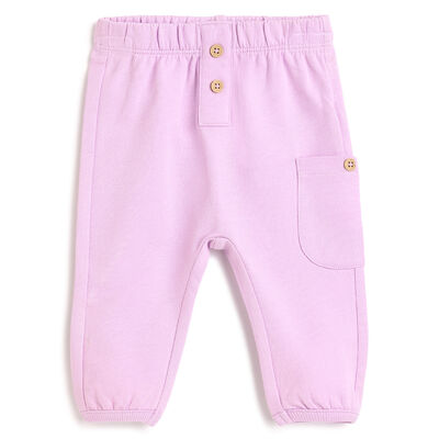 Girls Light Lilac Solid Trouser